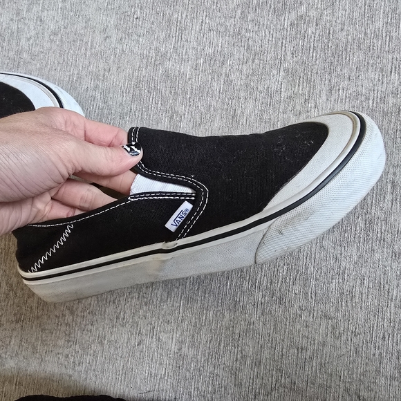 Vans Unisex Women's / Men's Slip-On Half Moon Black and White Slip-On Sneakers - Picture 3 of 8